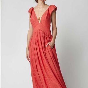 Kalita Persephone Linen-Poplin Maxi Dress